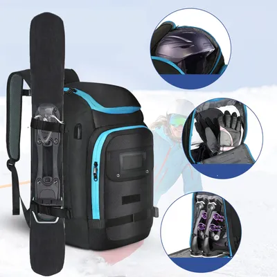Skischuhe Tasche Outdoor Skifahren Kapazität Großer Rucksack Unisex Trocken Nass Trennung Wasserdichte Lagerung Helme Stiefel Handschuhe Snowboard