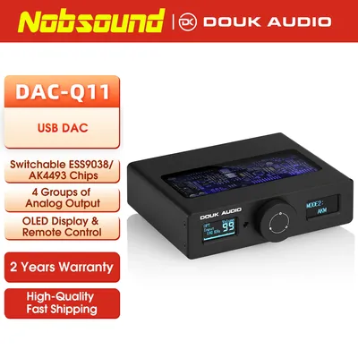 Nobsound ESS9038Q2M+AK4493 USB DAC HiFi Koaxial/Optisch Digital-Analog-Konverter Audio-Adapter DSD256 DAC-Q11