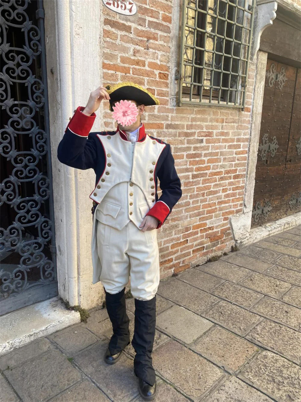 Napoleon Kostüm Herren Französischer Kaiser Napoleon Bonaparte Kostüm Militäruniform Cosplay Frack Jacke Weste Hose Outfit Erwachsene Image