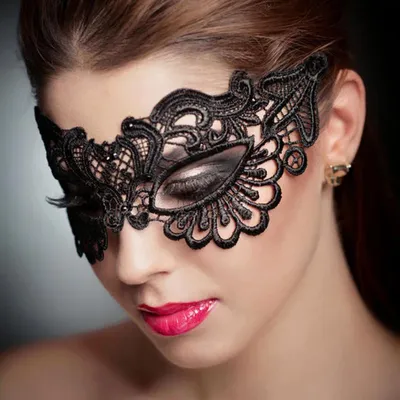 Black Queen Spitzenmaske Stickerei Applikationen Party Karneval Maske Frau Zubehör Hochzeitsmaske Halloween Maskerade Maske Image
