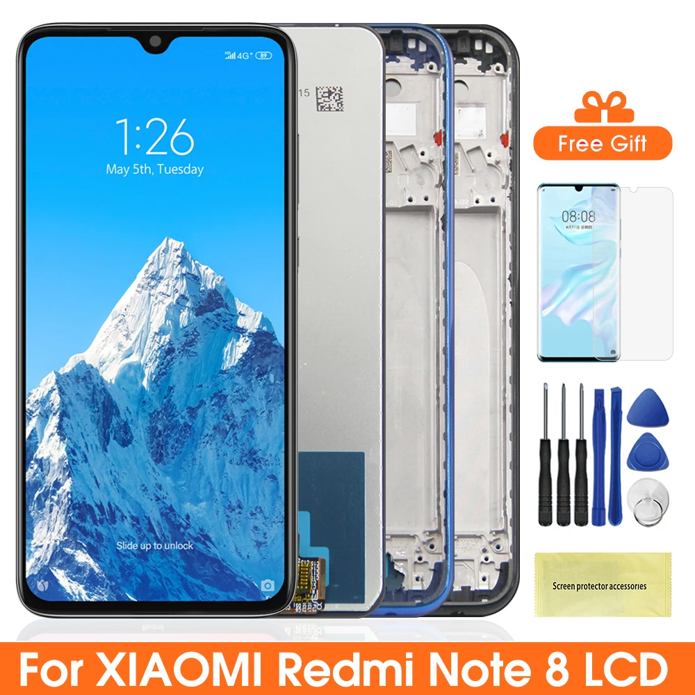 6.3 "Bildschirm für Xiaomi Redmi Note 8 LCD-Display digitaler Touchscreen mit Rahmen für Redmi Note 8 m1908c3jh m1908c3jg m1908c3ji Image