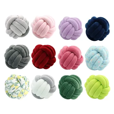 Geknotete Kissen dicke runde nordische Knoten Kissen Ball dekorative Kissen Rücken Kissen für Couch Image