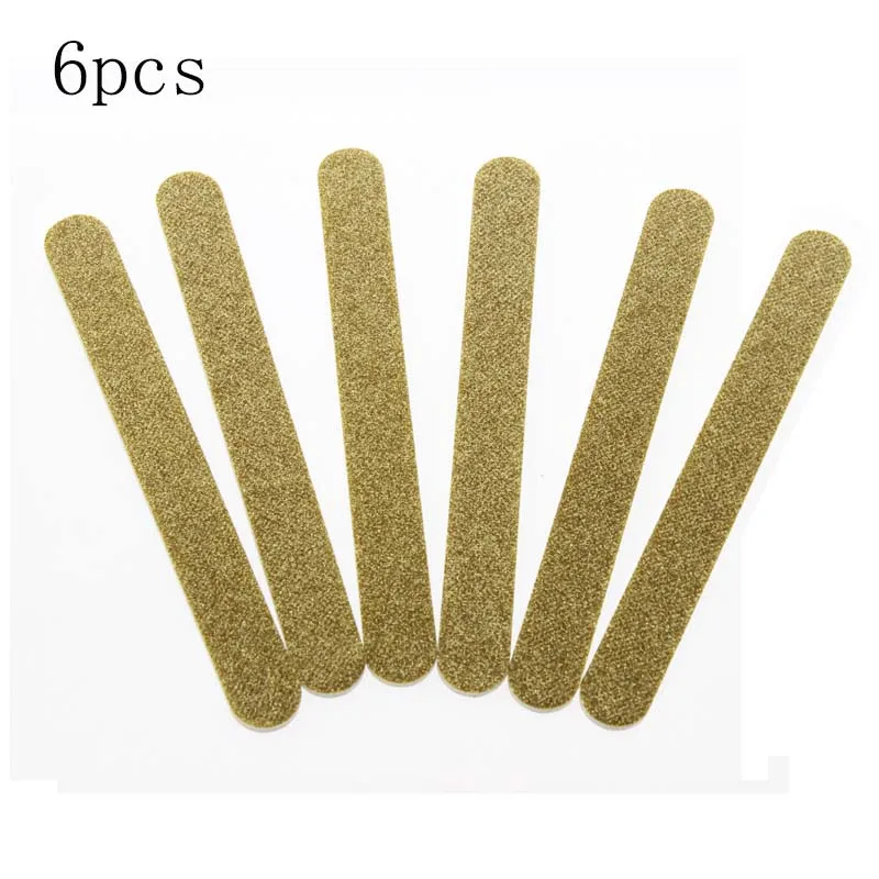 6 teile/satz goldene Farbe eine Seite Fingernagel Datei billig Großhandel profession elle Glitzer Nagel Beauty Care Tool Image