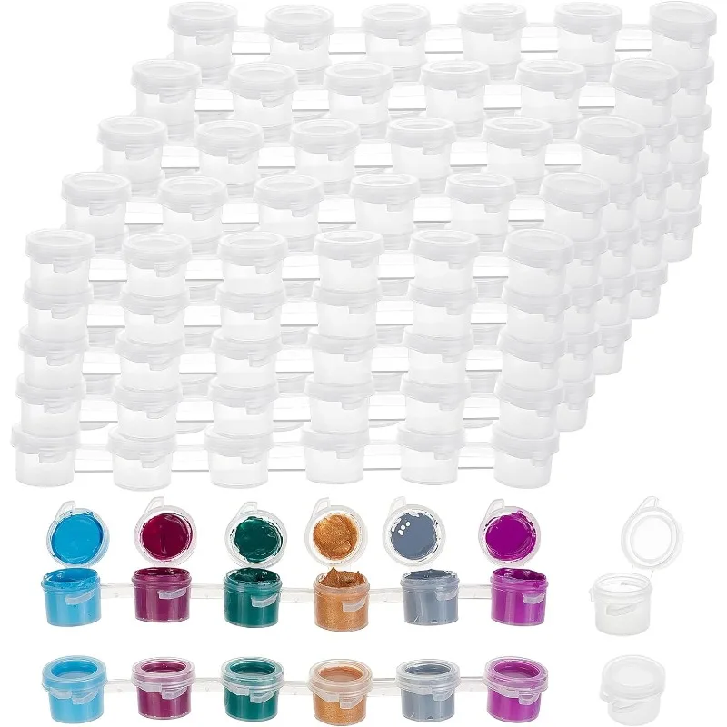 25 stücke leere Farbtöpfe Streifen 0,1 Töpfe 3ml/oz Mini Farbtopf Pod Streifen für Klassen zimmer Schule Sommerlager Festival Image