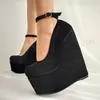 Zhima Frauen Pumps Samt Plattform Keile High Heels Sandalen Frühling Sommer Höhe erhöhen Party Schuhe Frau große Größe 41 44 50 52