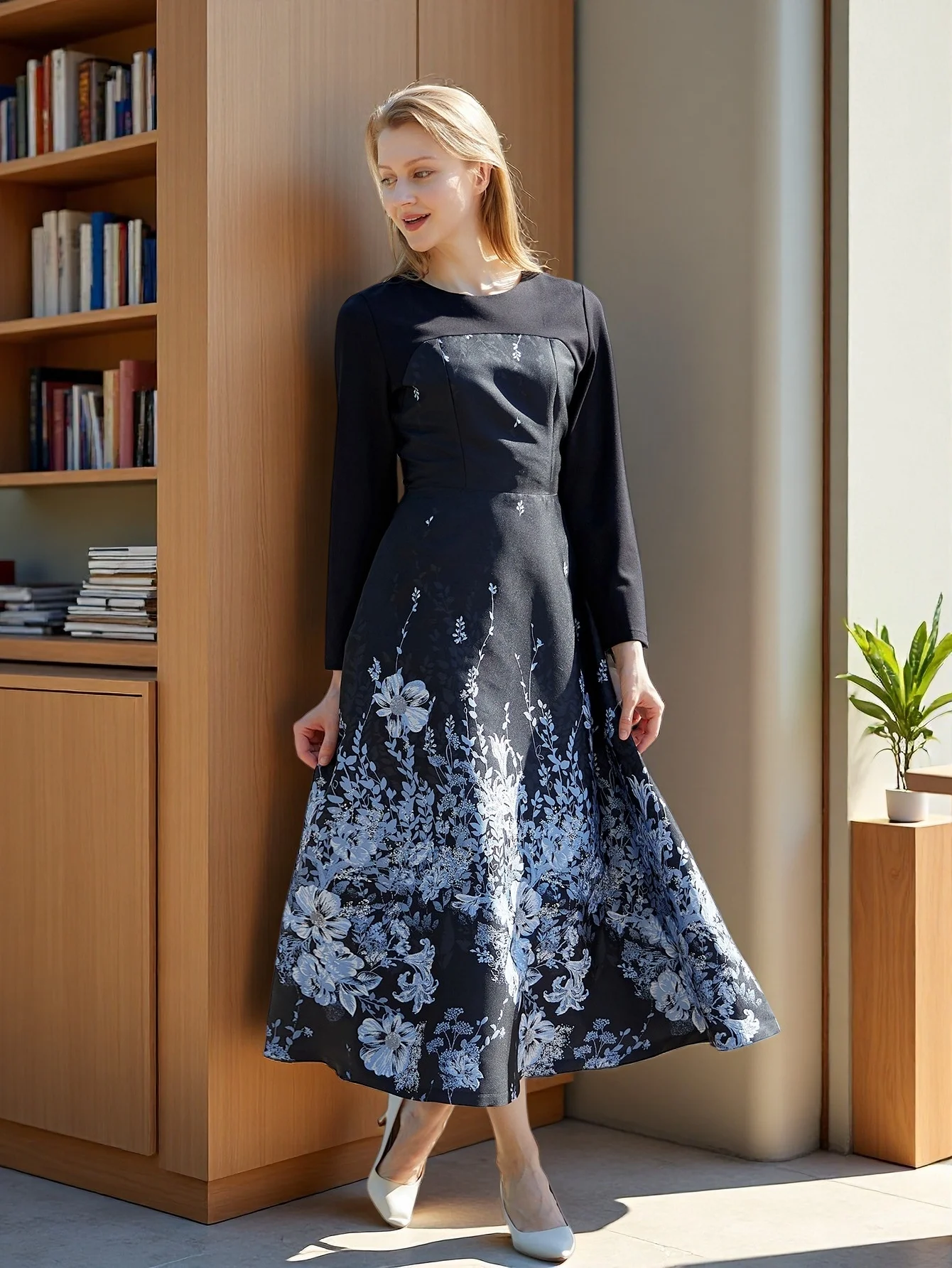 Frauen Luxus lange Maxi Jacquard Kleid Damen Blumen elegante Kleider Neujahr Ballkleid lässig Abend party Maxi Kleidung