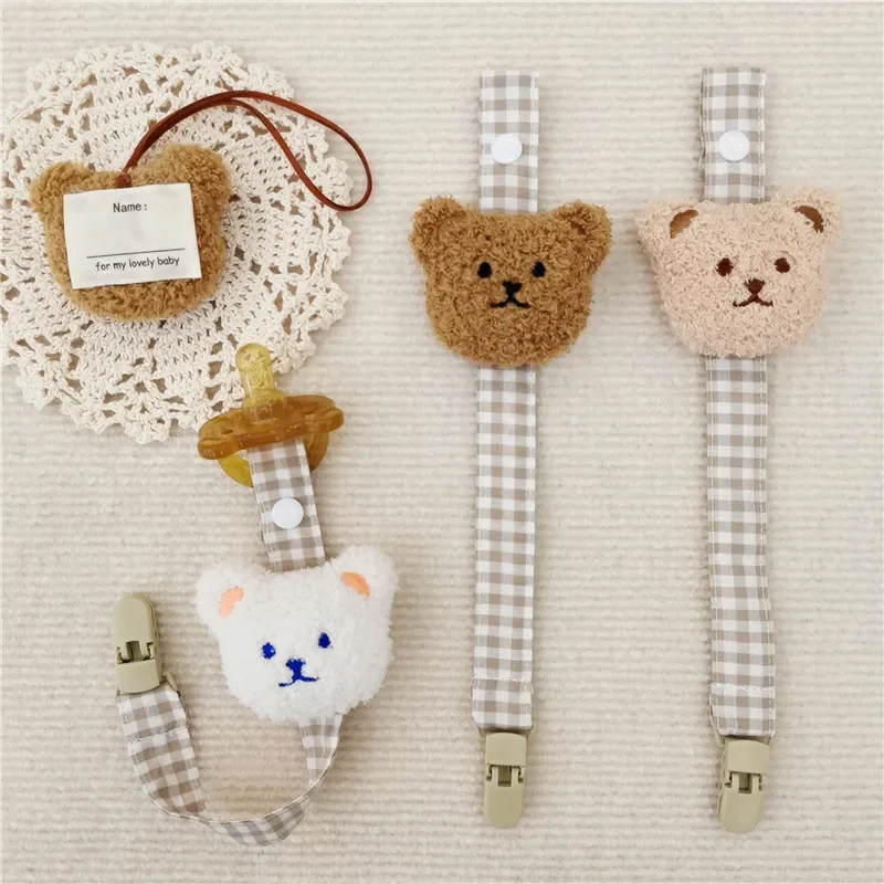 Baby Schnuller Clip Kette niedlichen Cartoon Bär Schnuller Schnuller Seil Clips Säugling Fütterung sgurt Nippel halter Babys Zubehör Image
