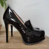 Zhima Frauen Plattform Pumps Plattform runde Zehen Slip auf dünnen High Heels Sandalen Damenschuhe Frau Größe 39 41 45 50 52