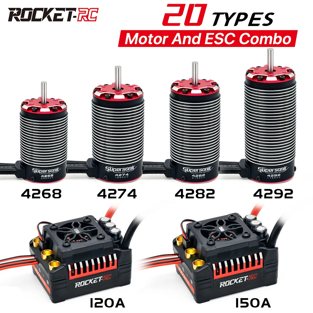 Übertreffen Hobby Motor Rakete-RC bürsten los und Esc Combo 4268 4274 4282 4292 160a 130a für 1/8 1/7 RC Auto LKW Traxxas Wltoys Hsp