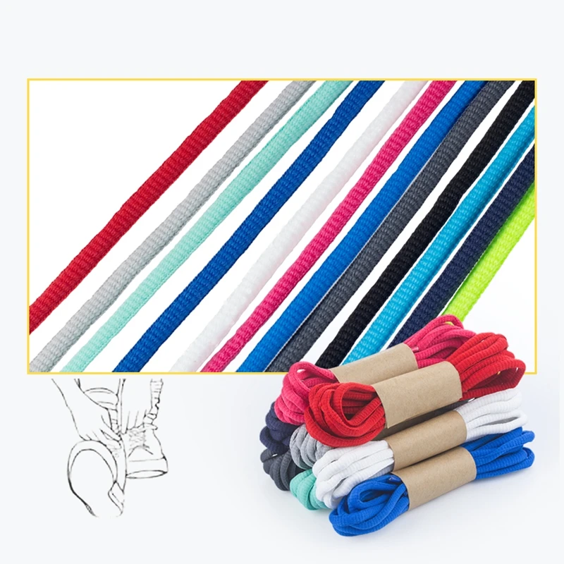 1 Paar Sport-Schnürsenkel, Halbkreis, klassische Schnürsenkel für Kinder und Erwachsene, Unisex, Sneaker, Sneaker, Schnürsenkel, gewebte Schnürsenkel, lässige Stiefelschnürsenkel Image