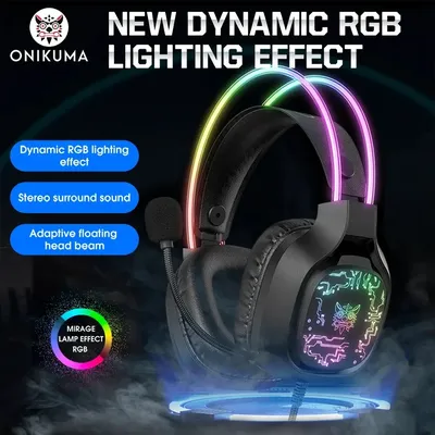 Onikuma profession elles Gaming-Headset mit kabel gebundener Over-Ear-Kopfhörer mit dynamischer Image