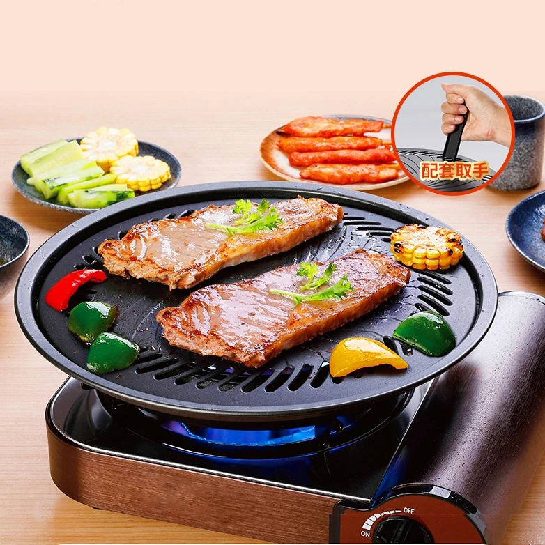Koreanische rauchfreie Grill pfanne Gas Antihaft-Gasherd platte Elektroherd Backblech Grill Grill Grill werkzeuge Barba coa Image