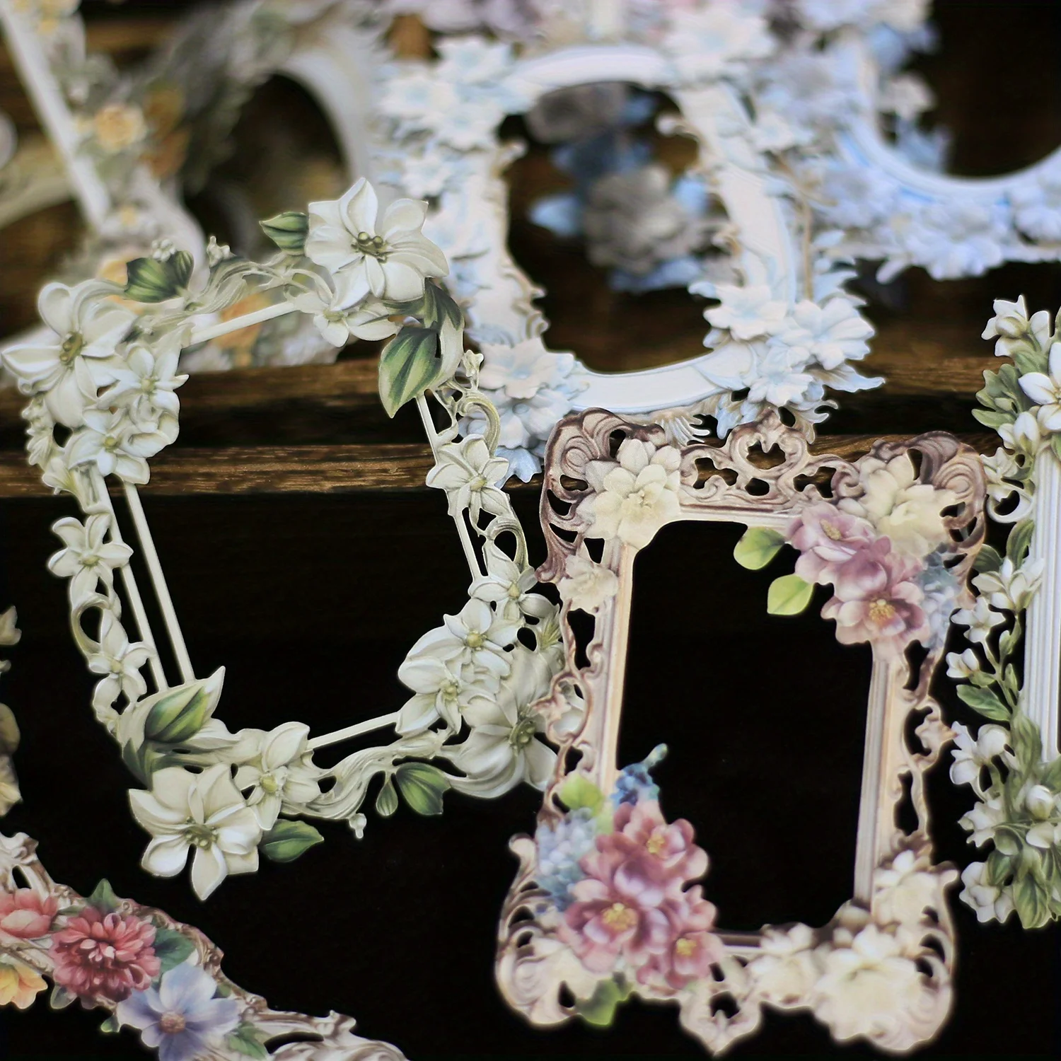 10 stücke Blumen Rahmen Papier Sammelalbum Papier Collage Karte Dekor Junk Journal liefert DIY Scrap booking Aesth Briefpapier Bastel papier Image