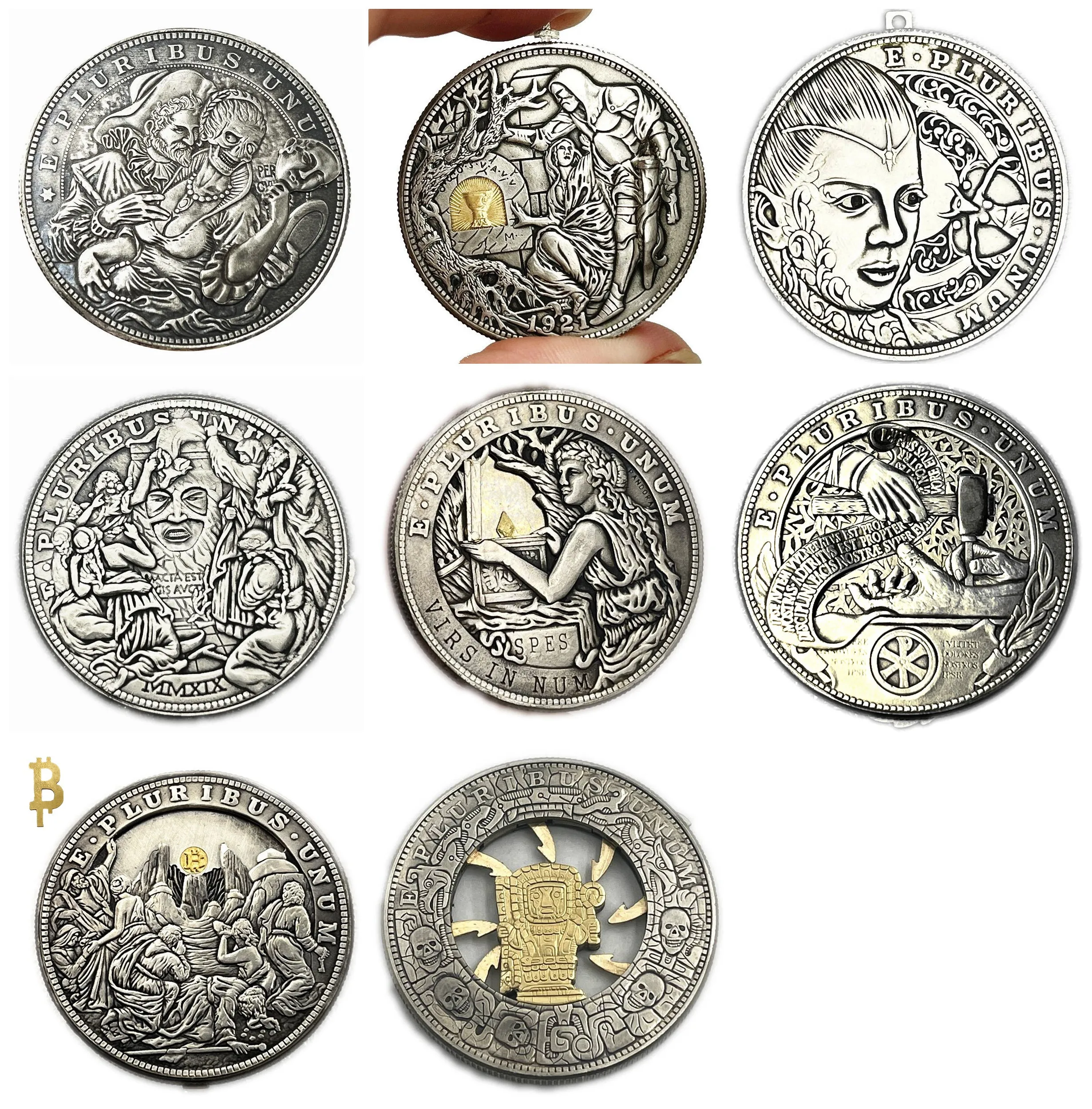 Beweglicher Mechanismus Münze USA Hobo Nickel Morgan Dollar römische Booteen's Mix erstaunliche Kunst magische Münze kreatives Geschenk Image
