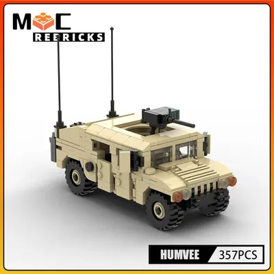Military Serie Humvee Gepanzerte Fahrzeug MOC Gebäude Block Loadable rolle SWAT Auto Montage Modell Image