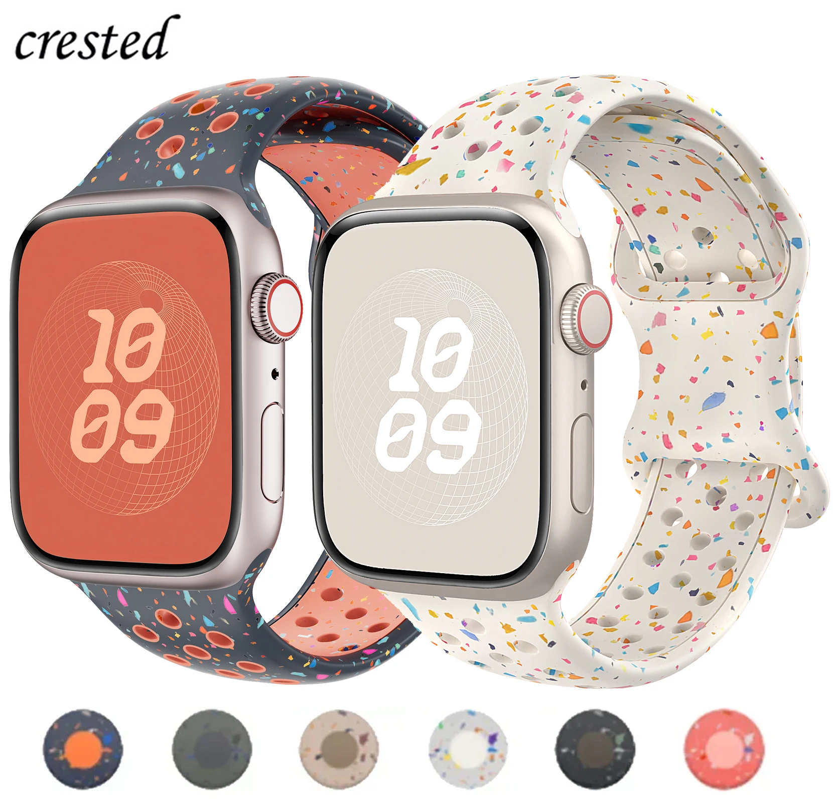 Sport Silikon armband für Apple Uhren armband 40mm 41mm 45mm 44mm 38mm 49mm atmungsaktives Armband iwatch Serie 9 8 7 6 5 3 se ultra 2 Image