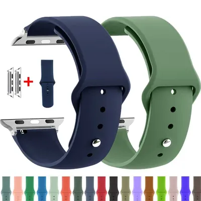 Silikon armband für Apple Uhren armbänder 44mm 40mm 49mm 45mm 41mm 38mm 42mm Gürtel armband iwatch Serie se 9 8 7 6 5 3 ultra 2 Band Image