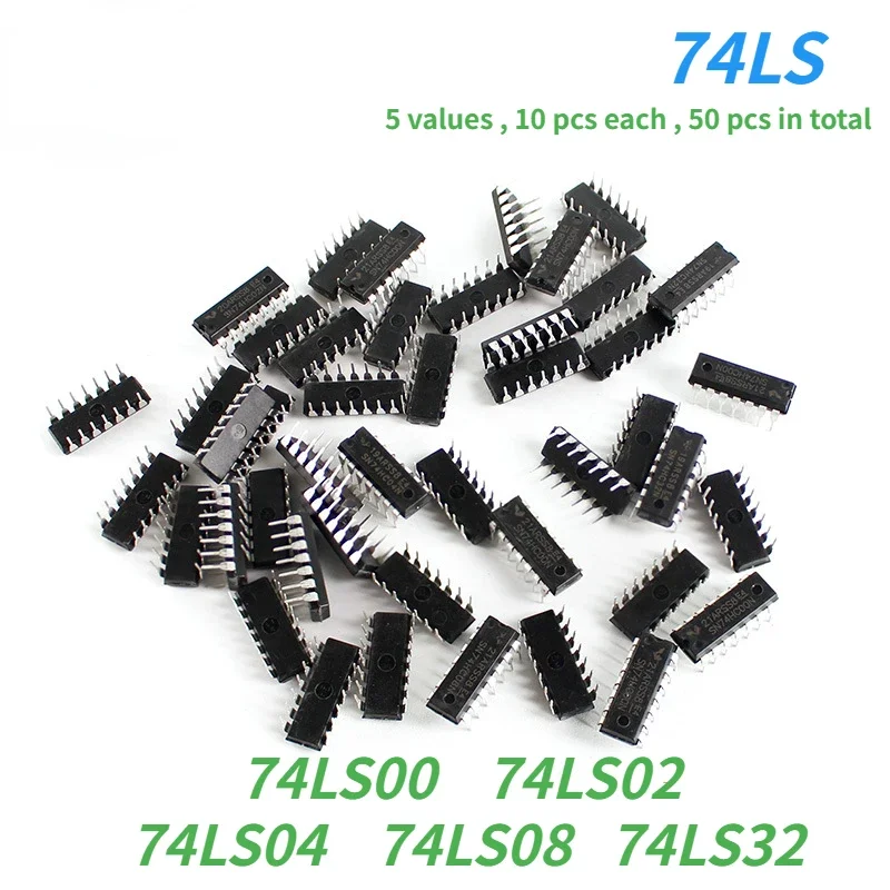 50 teile/los Logik-IC-Sortiments kit für integrierte Schaltkreise 74 hc00 74 ls00 cd4069 Dip-14-Chip-Treiber für elektronische Komponenten Kit IC-Chip Image