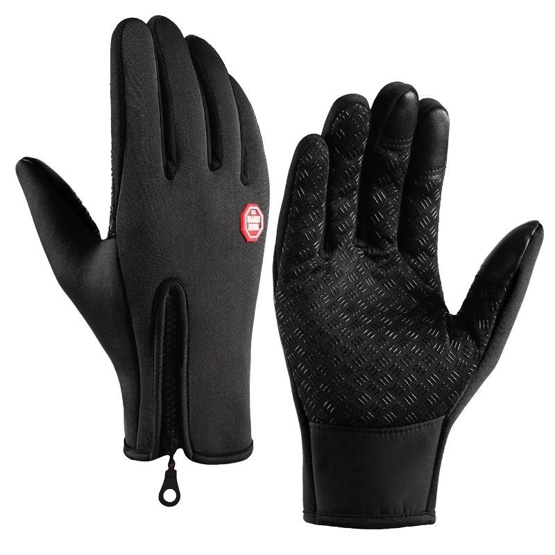 Winter handschuhe für männer wasserdicht wind dicht kalt handschuhe snowboard motorrad fahren warm touchscreen zipper handschuh Image