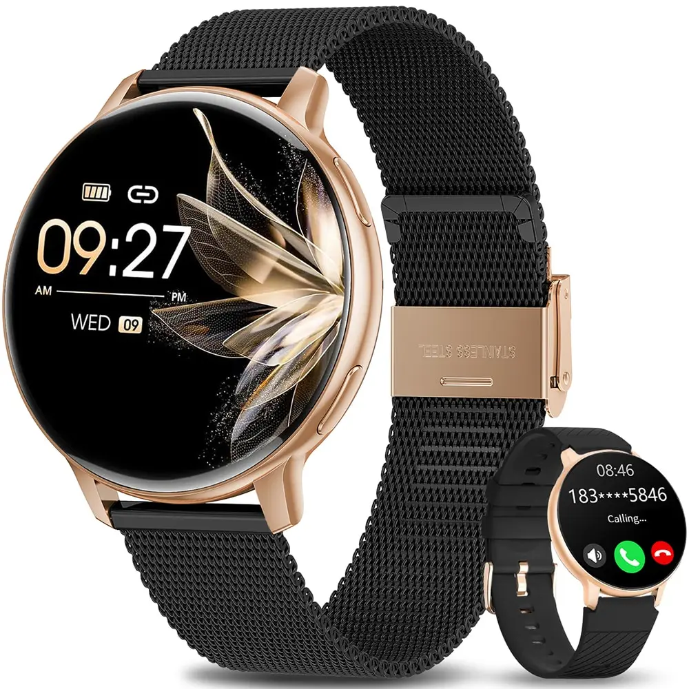 LIGE Mode Smartwatch Für Männer Frauen Bluetooth Anruf Wasserdichte Sport Fitness Uhren Blut Sauerstoff Gesunde Frauen Smartwatch Mann Image