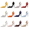 Frauen Party 7,5 cm 10,5 cm High Heels Büro Lack leder Pumps Dame Stiletto Low Heels Scarpins Ausschnitt elegante orange rote Schuhe