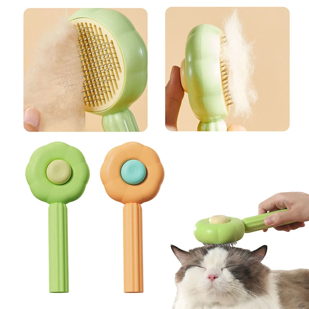 Katze Hund Haarentferner Bürste Sonnenblumen form Haustier Pflege Nadel bürste Haar pflege Reinigung Pflege für langes Haar Hund Haustier Image
