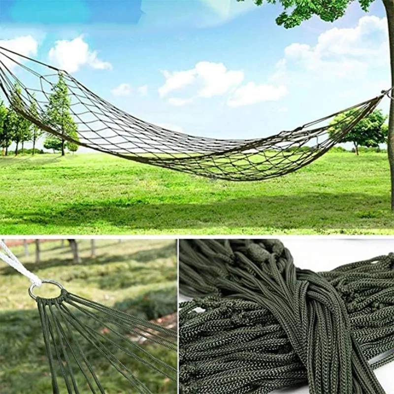 Neue tragbare Outdoor-Sport hängematte, Camping Hängematte Mesh Netz für Garten Strand Hof Reise Schaukel hängendes Bett