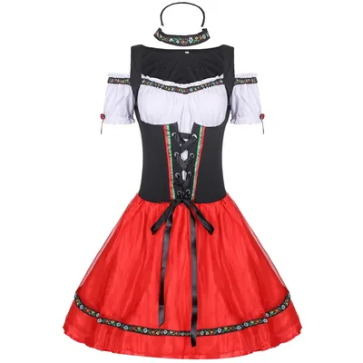 Klassisches bayerisches oktoberfest kostüm karneval beerfest tavern clubs wench cosplay ausgefallenes party kleid halloween Image