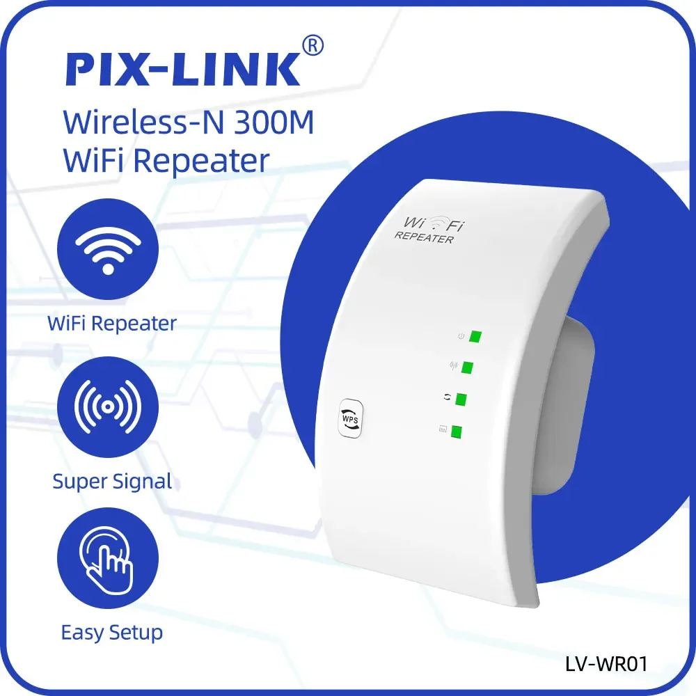 PIX-LINK WR01 Wireless WiFi Repeater Wifi Extender Ultraboost Wifi Verstärker Long Range Repiter 300M Wi-Fi Booster Access Point Image
