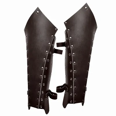 Mittelalterlichen Viking Ritter Leder Gamaschen Steampunk Bein Rüstung Chaps Boot Schuhe Abdeckung Image