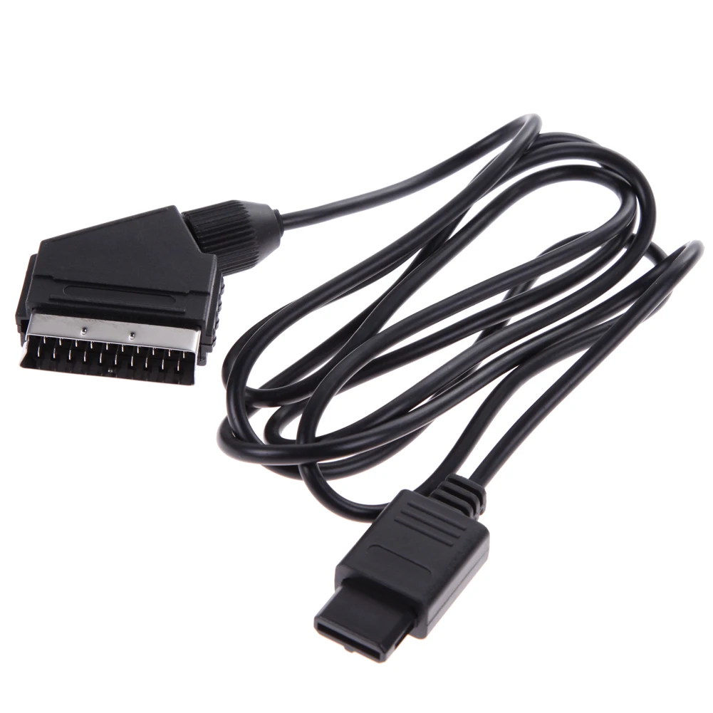 1,8 m AV/TV Video Scart RGB Kabel Gaming Euro Scart Stecker Stereo Video Kabel für Nintendo Snes Gamecube N64 Konsole Image