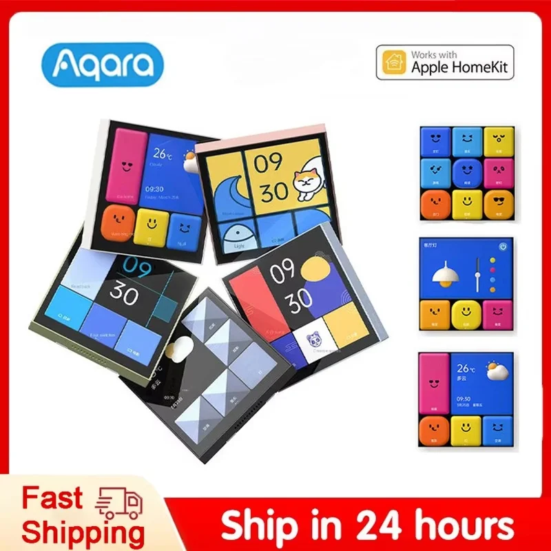 Aqara Smart Magic Switch für Homekit APP S1E WiFi Touch Control 4" Full LED Timer Kalender Power Statistiken Szeneneinstellung Fernbedienung Image