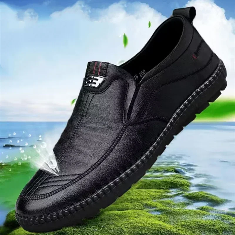 Formale Männer Business Schuhe Mode Casual Schuhe Männer Luxus Marke Leder Loafer Atmungsaktive Slip auf Männlichen Boot Schuhe Mokassins Image