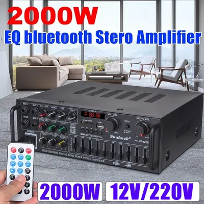 2000W 12V/220V Bluetooth 2,0 Kanal Leistungs verstärker Car Audio Leistungs verstärker mit fern Image
