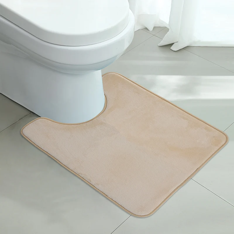 U-SHAPE Badezimmer-Bodenmatte, Toilettenmatte, rutschfeste Badezimmermatte, saugfähige Badematte, Heimdekoration Image
