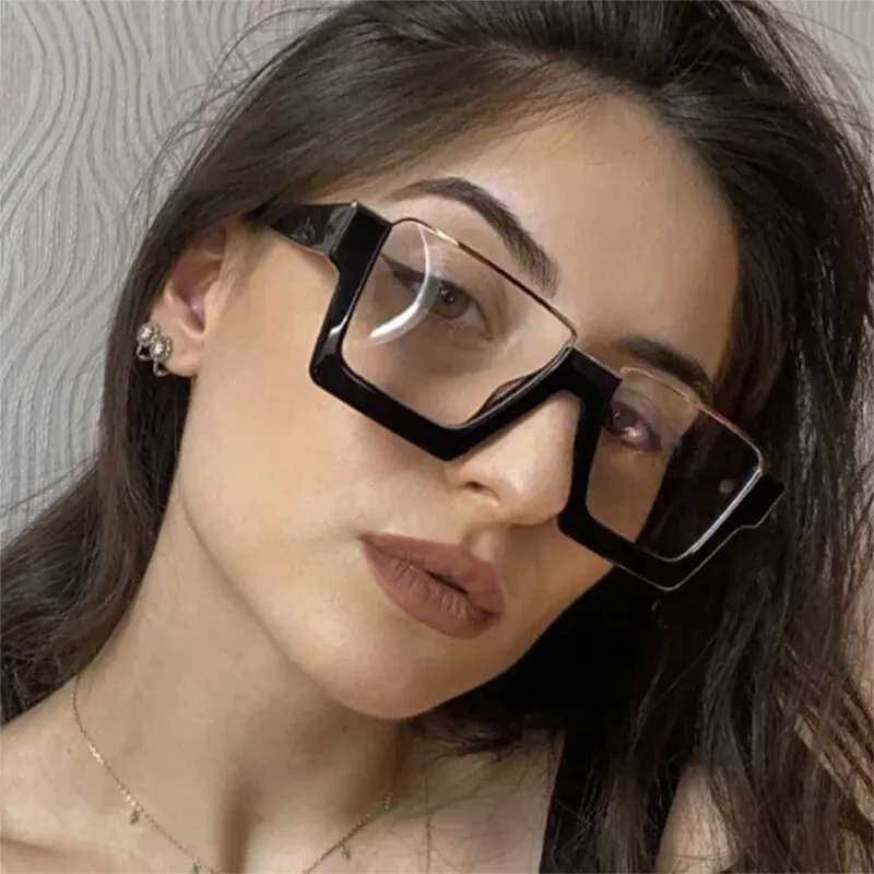 Persönlichkeit Platz Flache Licht Spiegel Anti-blau Licht Trend Ins Hip Hop Großen Rahmen Gläser Grenzüberschreitende Mode gläser Rahmen
