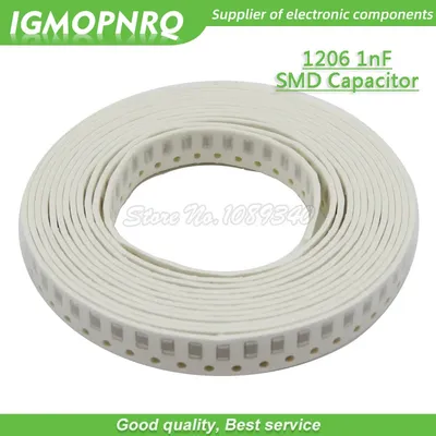 100 stücke 1206 smd Kondensator 1nf x7r Fehler 10% 50v 1206 102 Kapazität igmopnrq Image