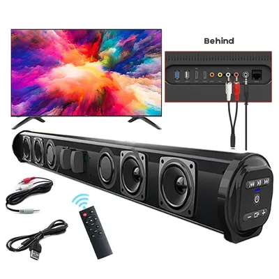 Super Leistungsstarke Sound Bar Tragbare Drahtlose Bluetooth Lautsprecher Surround Stereo Home TV Sound Box Subwoofer FM Radio caixa de som