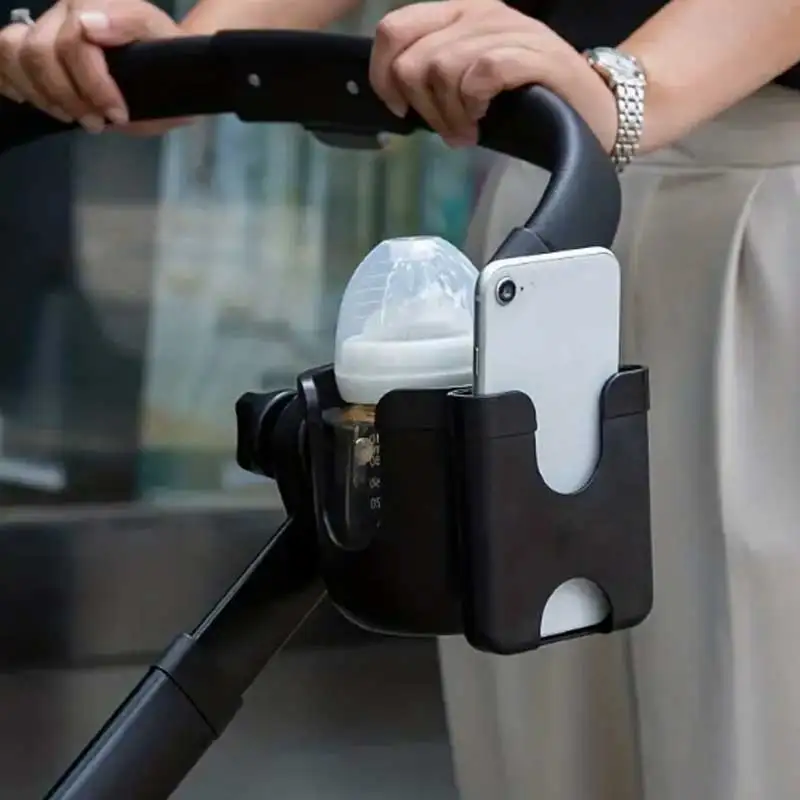 Kinderwagen Zubehör Getränkehalter Handy Aufbewahrung Organizer Getränkeflasche Getränkehalter Tragbarer Kinderwagen Getränkehalter Image