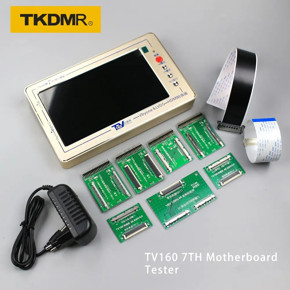 TKDMR TV160 7th TV Motherboard Tester Werkzeuge Vbyone & LVDS zu HDMI Konverter Mit Sieben Adapter Platte Image