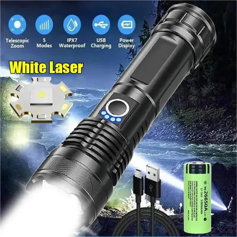 90000LM High Power XHP50 Led Taschenlampe Wiederaufladbare Taschenlampe Zoom USB Hand Laterne Camping Im Freien Wasserdichte Notfall Image