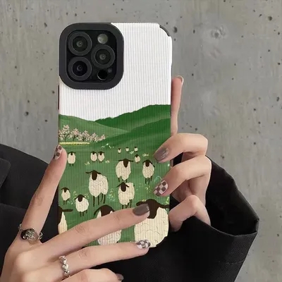 Der Ozean auf dem Grünland Telefon Fall für iPhone 11 iPhone 16 Pro Max iPhone 13 Pro Max iPhone 14 Pro Max iPhone 15 Pro Max Fall