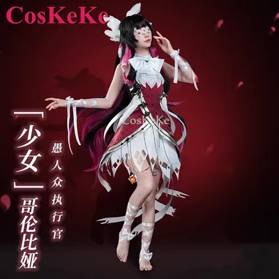 CosKeKe Columbina Anime Spiel Genshin Impact Cosplay Kostüme Süße Elegante Uniform Kleid Halloween Party Rollenspiel Kleidung S-XL Image