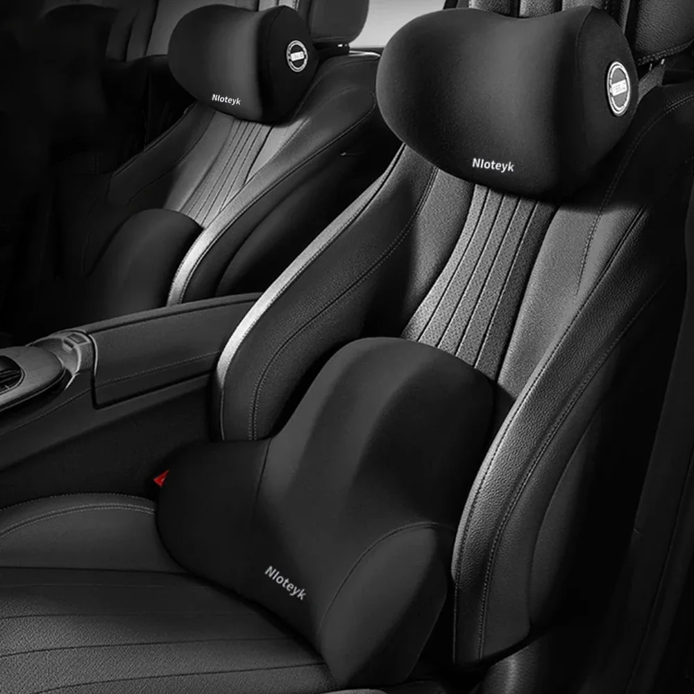 Auto Nacken kissen Schutz Lendenwirbel stütze atmungsaktiv Memory Foam Auto Kopfstütze Kissen entlasten Stress Autos itz kissen Image