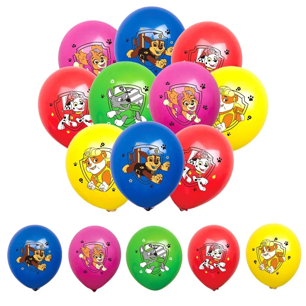 10 Stück Paw Patrol Latex Ballon Partydekorationen Chase Skye Marshall Party Luftballons für Kinder Geburtstag Party Supplies Geschenkspielzeug Image