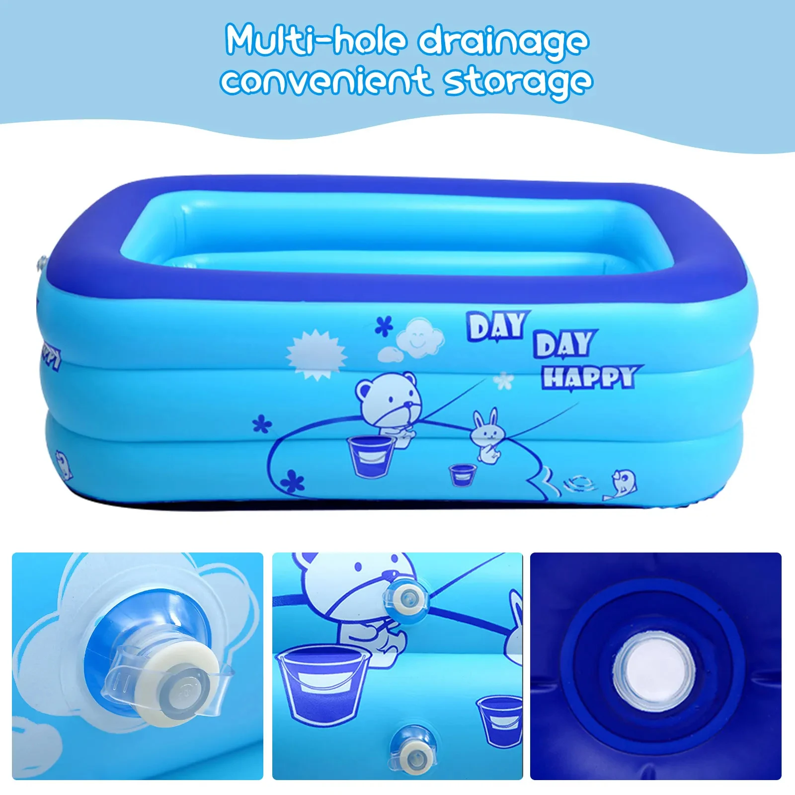 Schwimmbad aufblasbarer Platz Kinder aufblasbarer Pool Badewanne Baby Kid Home Outdoor großer Pool Image