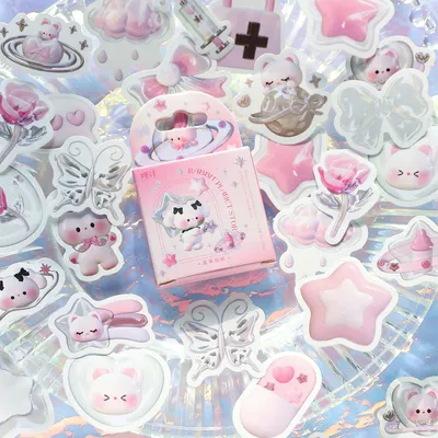 46 Blatt/Box Schatz Shop Rose Cartoon süße coole Bär Liebe Hand Konto Dekoration Material Image