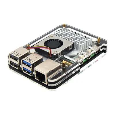 Himbeer Pi 5 Shell 5-lagige Acryl-Schutzhülle unterstützt die Installation offizieller Lüfter und Image