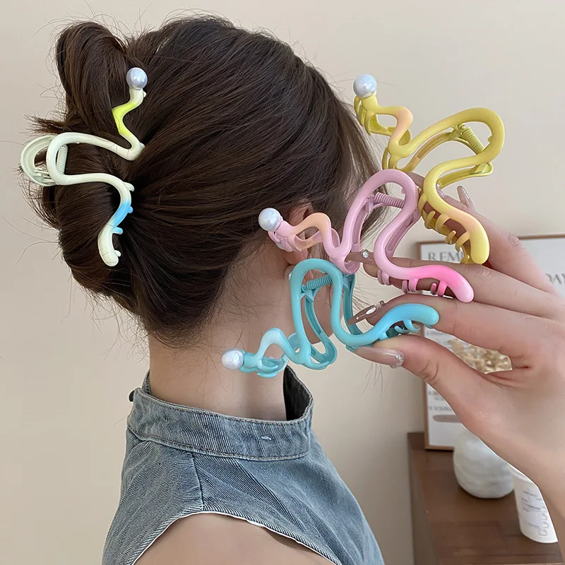 Raupe Haar Krallen Metall Haarnadel Galvani Legierung Haar Clips Krabbe Für Frauen Mädchen Geschenk Haar Zubehör Pferdeschwanz Kopfbedeckungen Image