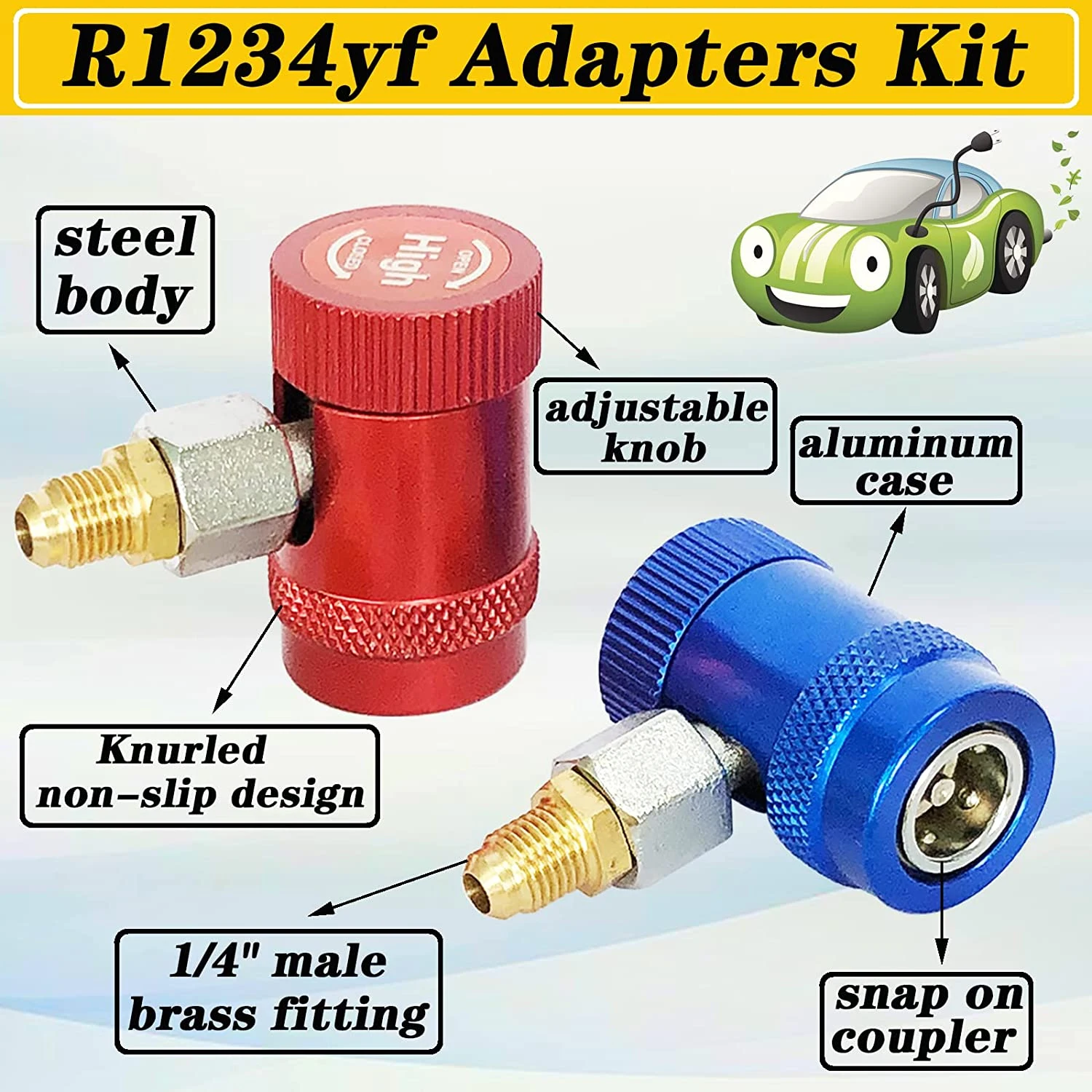 R1234yf bis r134a Schnell kupplungs adapter High Low Side Stecker Umwandlung für r1234yf Kältemittels ystem Lades ch lauch anschluss Image